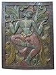 Antique Indian Decorative Wall Hanging Dancing Krishna Hand Carved Wood 36 X 48