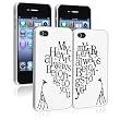 Valentine's Day Gifts - Snap-on Case Compatible with Apple iPhone 4 / 4S, White with My Heart Belongs to You Rear x 2-Pack