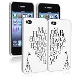 Valentine's Day Gifts - Snap-on Case Compatible with Apple iPhone 4 / 4S, White with Valentine's Day Gifts - Snap-on Case Compatible with Apple iPhone 4 / 4S, White with