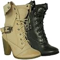 New Womens Army Military Combat Worker Heel Buckle Ankle Boots Sz 3-8