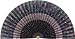 Neat Pleats Decorative Fan, Hearth Screen, or Overdoor Wall Hanging - Victorian English European Floral Flower Garden in Dark Blue, Plum Purple, & Mauve with Band Stripe - LARGE