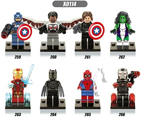 Marvel Superheroes Falcon Spider-Man She-Hulk Black Panther Captain America 3 Civil War Action Figure Blocks Toys