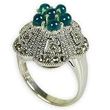Rings Sterling Silver Green Onyx Gemstone Jewelry US Size 6 1/2