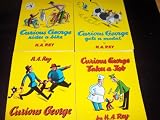 Curious George 4 Book Set: Curious George/Curious George Takes a Job/Curious George Gets a Medal/Curious George Rides a Bike