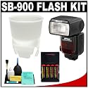 Nikon SB-900 Speedlight Flash + Gary Fong Lightsphere Universal + Accessory Kit for Nikon D5000, D3000, D700, D300s, D300, D200, D90, D80, D60 & D40 Digital SLR Cameras
