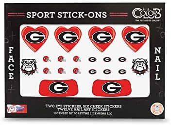 GEORGIA BULLDOGS FACE AND NAIL SPORT STICK ONS-UNIVERSITY OF GEORGIA TATTOOS