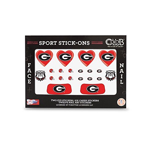 GEORGIA BULLDOGS FACE AND NAIL SPORT STICK ONS-UNIVERSITY OF GEORGIA TATTOOS
