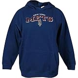 New York Mets MLB Youth JV Hooded Sweatshirt (Full Front Logo) (Dark Royal Blue)
