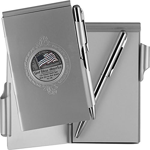 God Bless America Memo Pad &amp; Pen Set with Emblem
