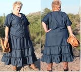 Western Denim Ruffled Top  Skirt Set
