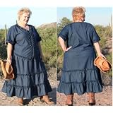 Western Denim Ruffled Top & Skirt Set by BBW Boutique