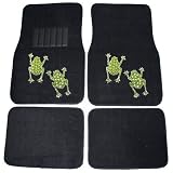 Love Green Frogs Front & Rear Gem Crystals Studded Rhinestone Car Truck SUV Floor Mats - Pair