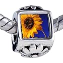 Yellow Sunflower Beads - Pandora Bead & Bracelet Compatible