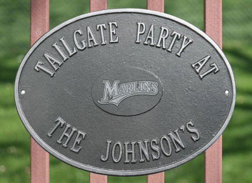 Florida Marlins Pewter & Silver Personalized Indoor/Outdoor Plaque