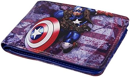 Marvel Comic Captain American Men's Leather Folder Wallet Multi Cards Wallet