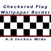 Checkered Flag Cars Nascar Wallpaper Border-4.5 Inch (Red Edge)