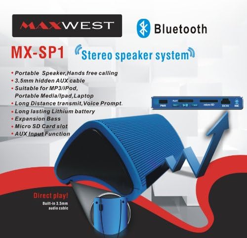 Portable Mini Bluetooth Speaker,Hands Free Calling, MP3,iPod, Portable Media,iPad, Laptop ,Light Weight