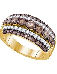1.59ctw Brown Diamond Fashion Ring 10K Yellow Gold