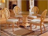 Glass Top Antique White Five Piece Set