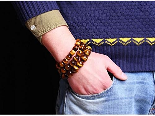 Tiger Eye Buddha Bracelets Beads Bangles Elastic Rope Natural Stone Strand Bracelets