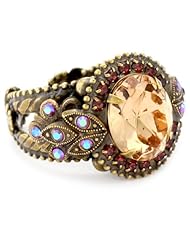 Sorrelli "Tapestry" Crystal Vintage Inspired Adjustable Gold-Tone Ring