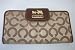 Coach Madison Khaki Signature CC Checkbook Wallet 41986