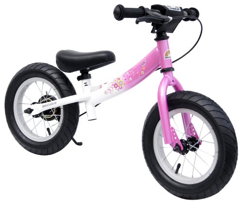 bike*star 30.5cm (12 Inch) Kids Learner Balance Beginner Run Bike Sport - Colour Pink  &  White