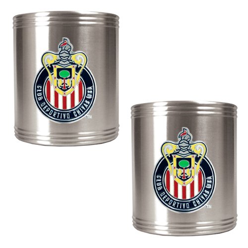 Chivas USA MLS 2pc Stainless Steel Can Holder Set - Primary Team Logo