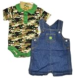 John Deere Shortall Layette Set Camo Denim