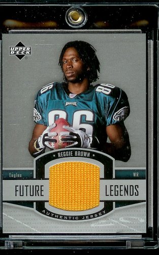 2005 Upper Deck Legends Reggie Brown Future Legends Jersey Philadelphia Eagles Football Card - Mint Condition - Shipped In Protective Display Case