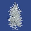 3' Pre-Lit Sparkling Silver Artificial Tinsel Christmas Tree - Clear Lights