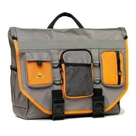 BumBakPak Hamptons Hybrid Messenger/Backpack Laptop Bag Titanium/Tango Large