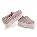 Summerwhisper Women's Striped Elastic Platform Canvas Shoes Slip on Loafers Low Top Sneakers