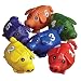 Count N Bags Bean Bag Pigs Numbered 1 Through 6 - Set of 6 - Assorted Colors