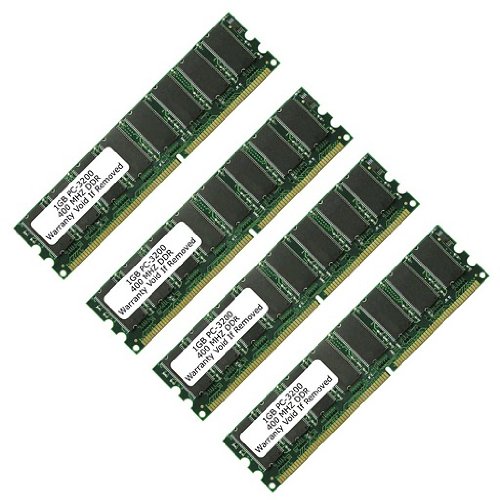 Komputerbay 4GB  4 x 1GB  DDR DIMM 184 pin 400Mhz PC 3200 Low Density CL2.5 4 GB KIT