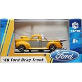 1:87 HO SCALE '40 FORD DRAG TRUCK (YELLOW) Hot Wheels Vehicle & Acrylic Display... by Hot Wheels