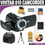 Vivitar DVR-810 HD 8.1MP Digital Camcorder (Black) + Deluxe DB ROTH Accessory Kit