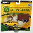 John Deere 3 Piece Set, Dodge Truck, Trailer and 1 Horse