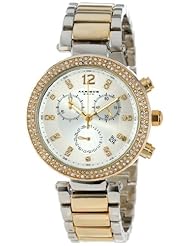 Akribos XXIV Womens AK529TT Diamond and Crystal Accented Swiss Quartz Crystal Chronograph Watch