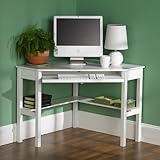 White Contemporary Corner Computer Desk