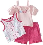 Vitamins Baby Baby-Girls Infant Sweet 3-Piece Short Set, Pink, 18 Months