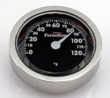 (Stick On) Chrome Case - Black Face Thermometer