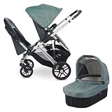 UPPAbaby 0112-CLN Carlin VISTA Double Stroller Kit with Bassinet - Green