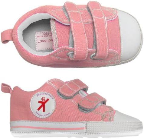 Preschoolians I'm Walking Barefoot Old School Low Top Velcro Pink-22