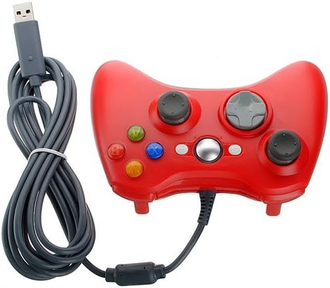KADA(TM) Premium Nice Wired USB Game Pad Controller Joypad for Microsoft XBOX 360 Console & PC Windows 7 XP VIDEO GAMES ACCESSORY(RED)
