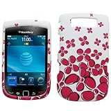 EMPIRE White with Hot Pink Flowers Design Hard Case Cover for AT&T BlackBer ....