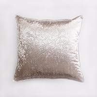 Henna rhinestone Stud Velvet Pillow Cover 19' x 19' Pair - Ivory - PW