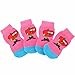 Weixinbuy 4Pcs Pet Dog Puppy Cotton Anti-slip Knit Weave Sock Rose X-Small