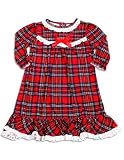 Little Me - Toddler Girls Long Sleeve Plaid Nightgown, Red (Size 2T)
