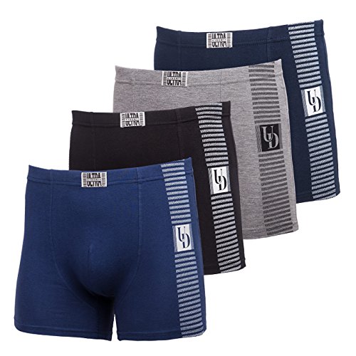 Mens ULTRA Cotton Sport Comfort Short Leg Boxer Briefs Underwear (4 Pack)